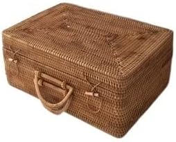 1 Pack Handmade Rattan Woven Ornaments Household Travel Clothes Storage Luggage Basket