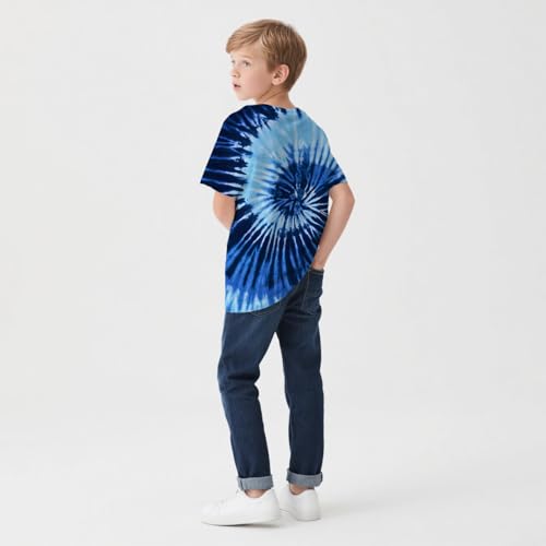 Tie Dye Graphic T-Shirt for Boys Girls – Crewneck Short Sleeve Lightweight Tee, Vibrant Summer Top for Ages 6-164