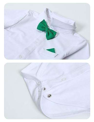 Image of A&J DESIGN Baby Boys Suits Infant Gentleman Formal Wedding Suspenders Outfit with Bowtie