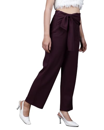 Image of Noble Monk Women Regular Fit Casual Pant | High Waist Trouser | Wide Leg Baggy Korean Pants Trousers for Women Black