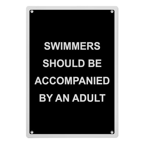 Swimmers Should Be Accompanied Sign, 8.5 x 11 in