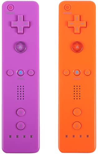 Dliaonew 2 Psck Remote Controller For Wii And Wii U Console, Wii Controller With Silicone Case And Wrist (New Orange And Purple) #TOP1