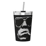 CASOWAT Keith Singer Richards Insulated Tumbler 12 Oz Coffee Mug Stainless Steel Thermos With Conical Straw Cup For Travel Office Party Camping