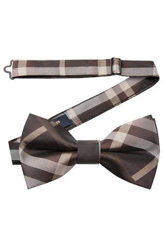 Image of HISDERN Bow Ties for Men Pretied Bowties Classic Formal Business Bow Tie Adjustable Tuxedo Bowtie for Wedding Party