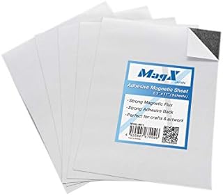 MagX Adhesive Magnetic Sheets A4 (5pcs), Flexible Magnetic Paper, Sticky Magnetic Paper, Peel and Stick, Stationery, Office Supply