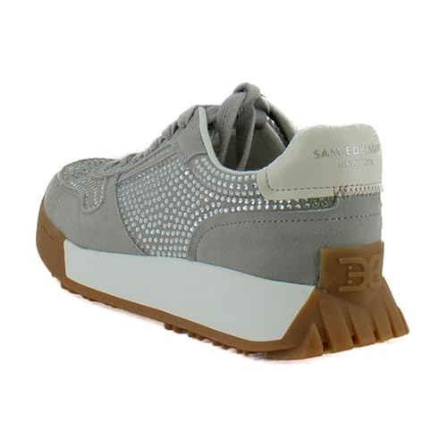 Sam Edelman Layla Gem Women's Fashion Sneakers Light Grey Suede/Silver Size 9 M3