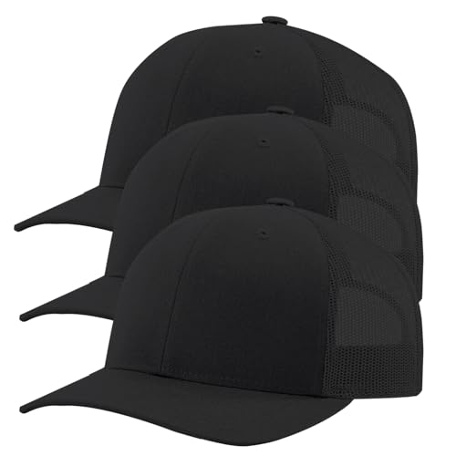Image of TZ Promise Men Women Plain Cotton Trucker Cap with Breathable Mesh Back, Snapback Baseball Hats