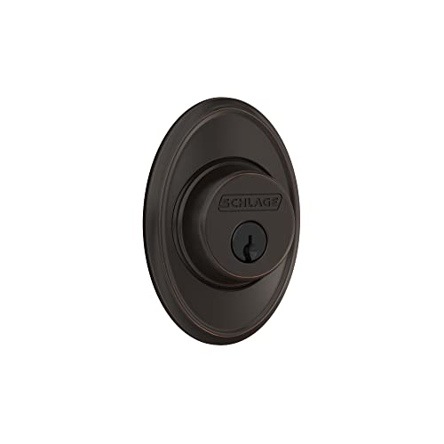 SCHLAGE Lock Company Single Cylinder Deadbolt with Wakefield Trim, Aged Bronze (B60 N WKF 716) SCHLAGE Lock Company Single Cylinder Deadbolt with Wakefield Trim, Aged Bronze (B60 N WKF 716)