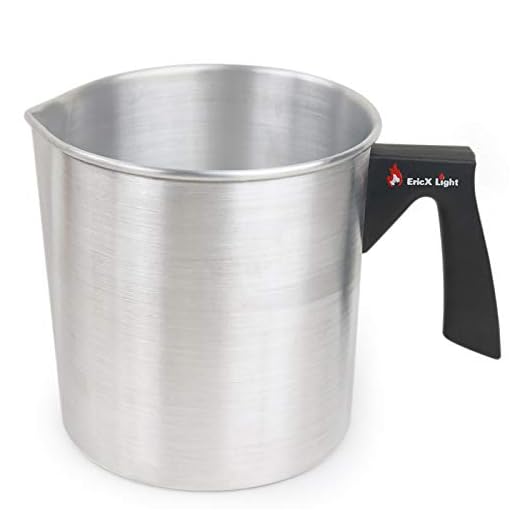 EricX Light Candle Making Pouring Pot,2 pounds,Double Boiler Wax Melting Pot,Dripless Pouring Spout & Heat-Resisting Handle Designed,Aluminum Construction Candle Making Pitcher