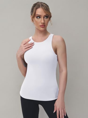 Disbest Yoga Tank Top, Women's Performance Stretchy Quick Dry Sports Workout Running Top Vest with Removable Pads