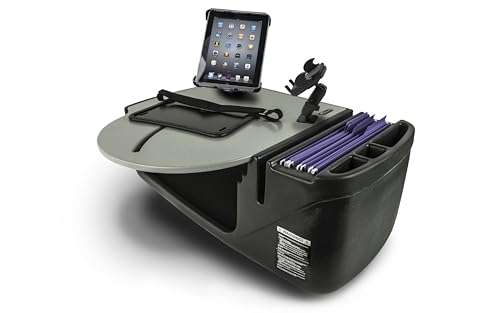 Image of AutoExec AE-RMCD-PM-TAB-GT Roadmaster Car Desk for Your Vehicle Workstation and Mobile Office, with Phone Mount and Tablet Mount