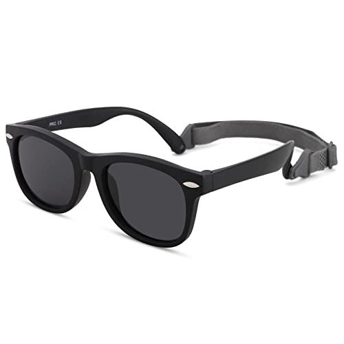 Flexible Bendable Polarized Baby Sunglasses with Strap for Newborn Infant Boys Girls Age 0-24 Months3