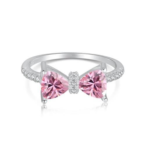DLAZUM Anelli con Fiocco Rosa per Donna Anelli in Argento Sterling 925 per Donna Anelli per lei FEDI Nuziali impilabili Anelli per Donna Anello con Nodo Infinito per Sempre (Misura 7)