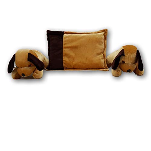Pinks & Blues Smarty Full Sleeping Baby Bedding Set in Velvet with 2 Side Pillows in a Shape of Puppies (Camel Choclate) (0-48 Months) 1