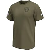 von Majestic Fanatics NFL T-Shirt Las Vegas Raiders Iconic Back and Front Logo Olive (L)