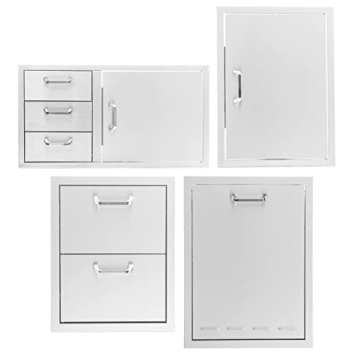 Bbqguys Signature 4-Piece 39-Inch Door & Triple Drawer Combo Outdoor Kitchen Storage Package - Traditional - Bbq-260-Ddc-39-4Pc #TOP11