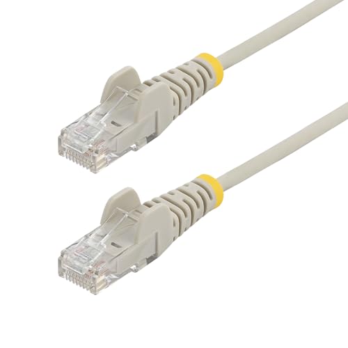 StarTech.com 2 m CAT6 Cable - Slim CAT6 Patch Cord - Grey- Snagless RJ45 Connectors - Gigabit Ethernet Cable - 28 AWG (N6PAT200CMGRS)