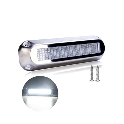 KOVNISE LED Underwater Light for Boats 316 Stainless Steel Boat Transom Mount Light, Waterproof LED Lights/Marine Lights 10-30V?for Stern Interior Navigation Deck Courtesy Night Fishing (White)