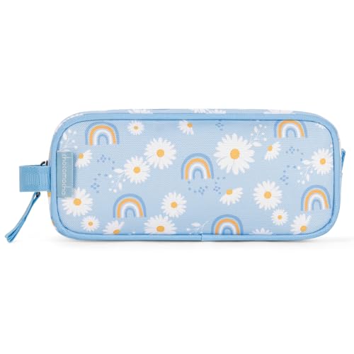 Image of Choco Mocha Kids Pencil Case for Girls, Soft Zipper Pencil Pouch for Girls Pencil Case for School Daisy Pencil Bag for Toddler Girl, Blue