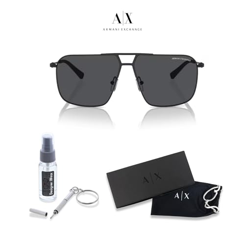 Armani Exchange AX2050S Aviator Sunglasses for Men +BUNDLE with ACCESSORY EYEWEAR KIT2