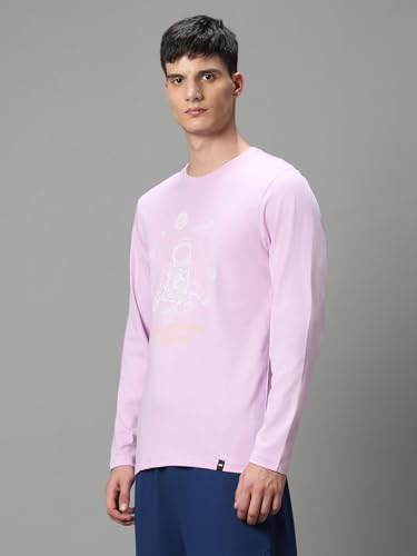 Image of Bewakoof Men's Graphic Printed 100% Cotton T-Shirt - Regular Fit, Round Neck, Full Sleeves