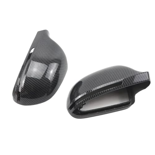Coque de rétroviseur noire effet carbone compatible avec Audi A3 A4 A5 - 4