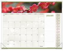 At-A-Glance Panoramic Floral Monthly Desk Pad Calendar, 22 X 17