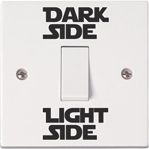Light Switch Stickers - Light Side, Dark Side - Black, Colour, or Glow-in-The-Dark. Decal Child Room Lightswitch Wall Vinyl - Black & White