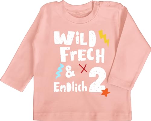 Shirtracer Baby Langarmshirt - Wild frech und endlich 2 I Zwei Jahre...