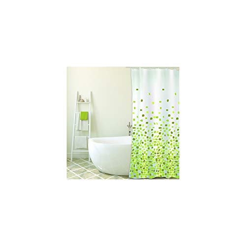 Cortina de baño MSV "Premium" de poliester en color verde 180 x 200 cm