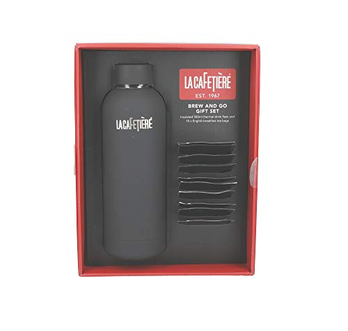 La Cafetière Juego de Regalo de Té con Termo de Acero Inoxidable y 10 Bolsas de Té English Breakfast en Caja de Regalo…