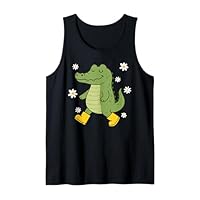 Cute Crocodile in Rain Boots Tank Top
