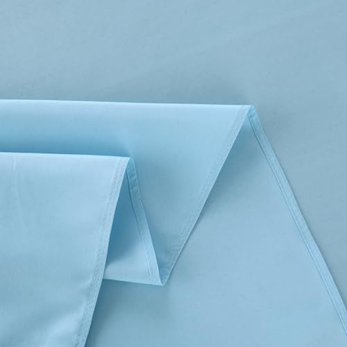 Image of FOLINS&HOME Baby Blue Rectangle Waterproof Tablecloth, 54 x 78 Inch | Wrinkle Free Polyester Table Cloths, Spillproof Heavy Duty and Washable Table Cover for Party, Banquet - Rectangular /Oblong