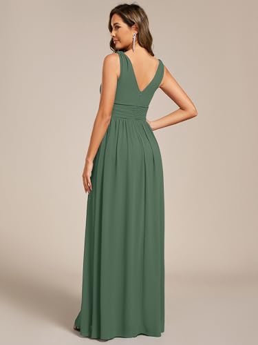 Image of Ever-Pretty Womens Bridesmaid Dress V-Neck Sleeveless A Line Chiffon Floor Length Formal Dress 09016