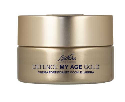 BioNike Defence My Age Gold – Anti-Falten-Augen- und Lippenkonturcreme mit Hyaluronsäure, stärkende Behandlung zum Glätten, Straffen und Revitalisieren reifer Haut, 15 ml
