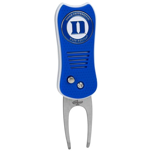 Team Golf NCAA Switchblade Divot Tool with Double-Sided Magnetic Ball Marker, Features Patented Single Prong Design, Causes Less Damage to Greens, Switchblade Mechanism