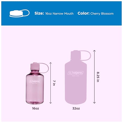 Image of Nalgene 16 oz Narrow Mouth Water Bottle, Cherry Blossom