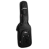 TIGER GGB42-BS 18mm gepolsterte Bassgitarrentasche - Gitarren-Gigbag mit schwarzen Gurten & Tragegriff