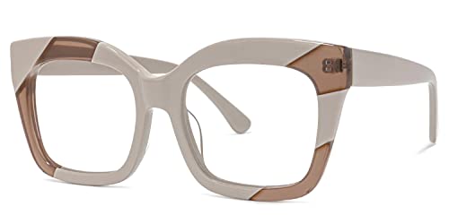 Image of VOOGLAM Stylish Rectangle Blue Light Blocking Glasses for Women Anti Eyestrain UV Eyewear Terrie