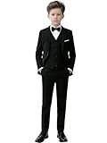 YuanLu Baby Boys Black Suit Ring Bearer Outfit Wedding Guest Dress Clothes Kids Slim Fit Formal Wear 2T Suits for Toddler Boy