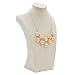 Linen Wooden Jewelry Holder - Jewelry Store Display Bust Stand for Jewelry Accessories, Necklaces Chain, Bracelets, Choker, Pendant - Beige, 11.8 Inches
