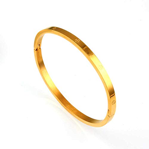 FYI Stainless Steel Cuff Bracelets Bangles for Women Fashion Jewelry Charm Jewelry Accessories Bohemian Stylish Classic (Gold Colour)