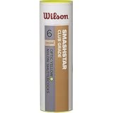 Contenu: Wilson Volant de Badminton, Smashstar Shuttlecocks, Tube de 6, Vitesse 78, Couleur: Jaune, Matière: plastique/Liège Naturel, WRT6050WH78