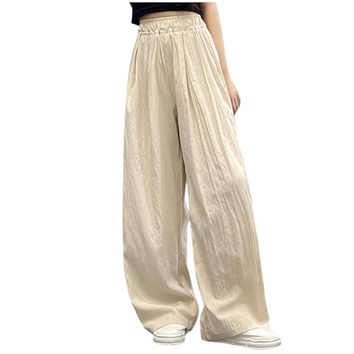 Girls Wide Leg Pants Flowy Loose Fit Palazzo Pants Kids Summer High Waisted Beach Pants Casual Baggy Trousers