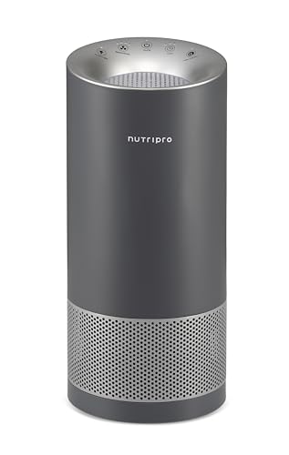 Nutripro Air Purifier For Home & Office 600 sq.ft, H13 HEPA, Activated Carbon, Removes 99.99% Pollutants & Micro Allergens - (Grey)