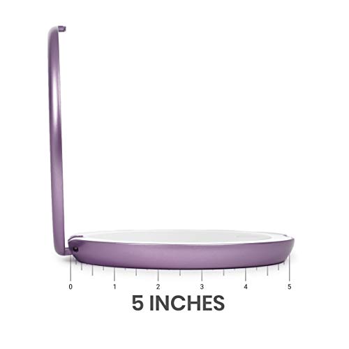 Luna London Compact 2.0 Travel Mirror In Lavender (Purple) | Travel Makeup Mirror With Light | Led Lighted Vanity Mirror With 3 Light Modes | 7X Magnification Folding Portable & Rechargeable | Espejo #TOP2