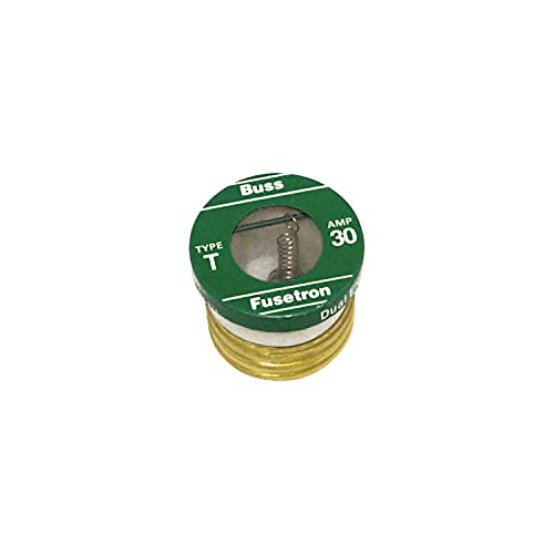 Bussmann Bp/T-30 30 Amp Type T Dual-Element Edison Base, 125V Ul Listed Carded, 2-Pack Heavy Duty Low Voltage Time Delay Plug Fuse, No Size, No Color #TOP11