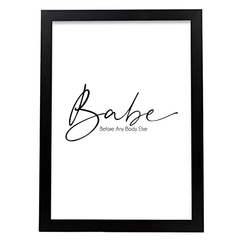 Nacnic Lamina artistica decorativa con ilustración de babe tamaño A3 estilo Mensaje inspiracional para decorar el hogar, salón, habitaciones, estudios...