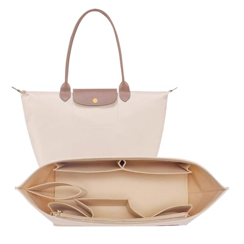 OAikor Tote Bag Organizer Insert for LongChamp,Felt Bag Organizer Insert for Le Pliage, C.oach City 30/33,Nevefull and G.oyard,Lightweight Bag Shaper for Women Luxury Bags,L