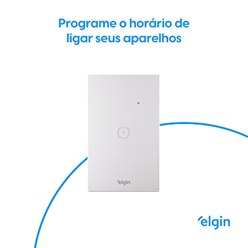 Interruptor Inteligente Touch Elgin 1 Botão Wi-Fi compatível com Alexa e Google Home
